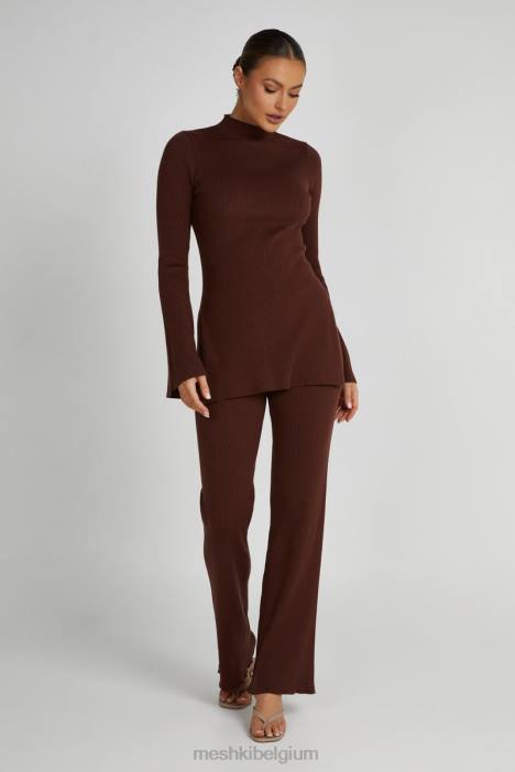 jovie oversized gebreide trui Meshki hazelnoot N4JN823 kleding