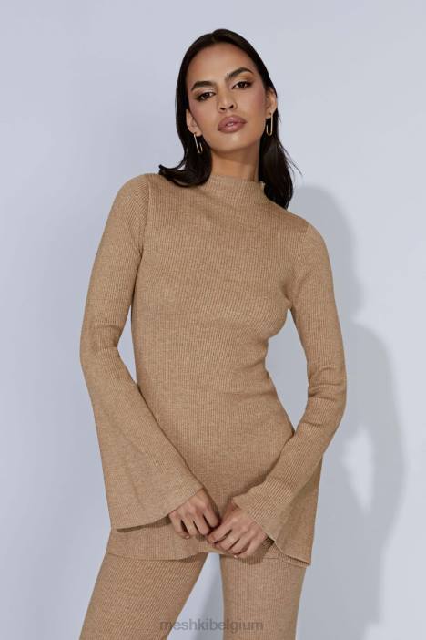 jovie oversized gebreide trui Meshki taupe N4JN914 kleding